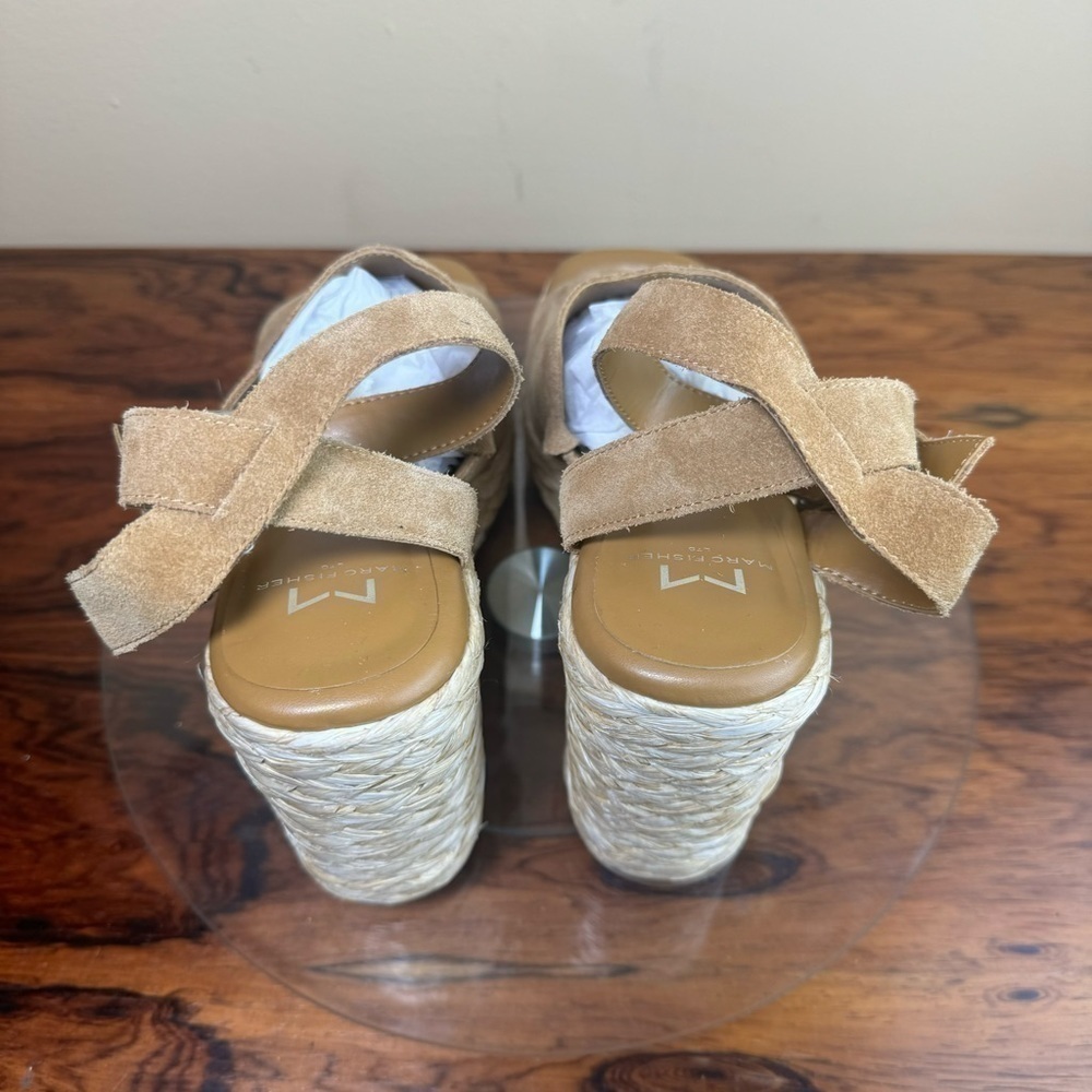Marc Fisher Nelly Sandals in Medium Natural Suede - Picture 10 of 14